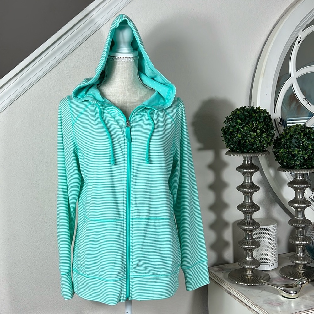 Made for Life PM Green Striped Hoodie Jacket